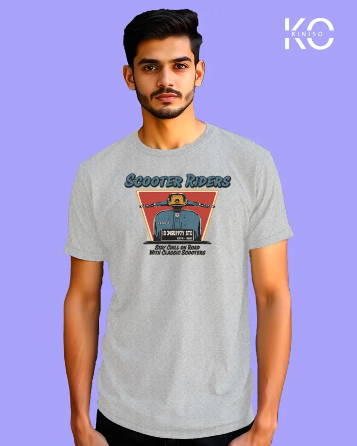 Motorbike T-shirt with Scooter Rider Design for Men