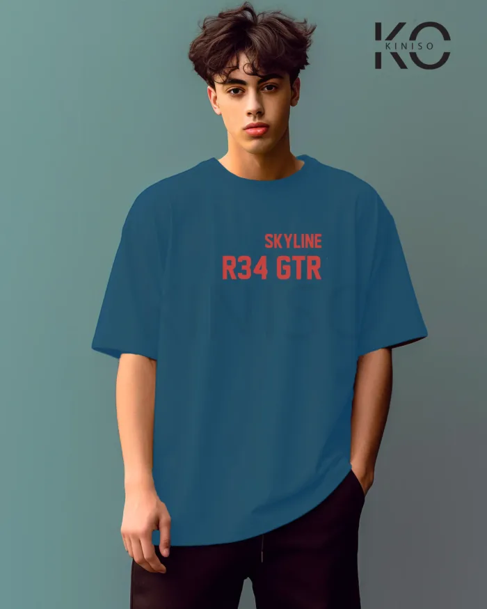 Graphic vehicle t shirts for males with Skyline R34 Design Printed - Image 16