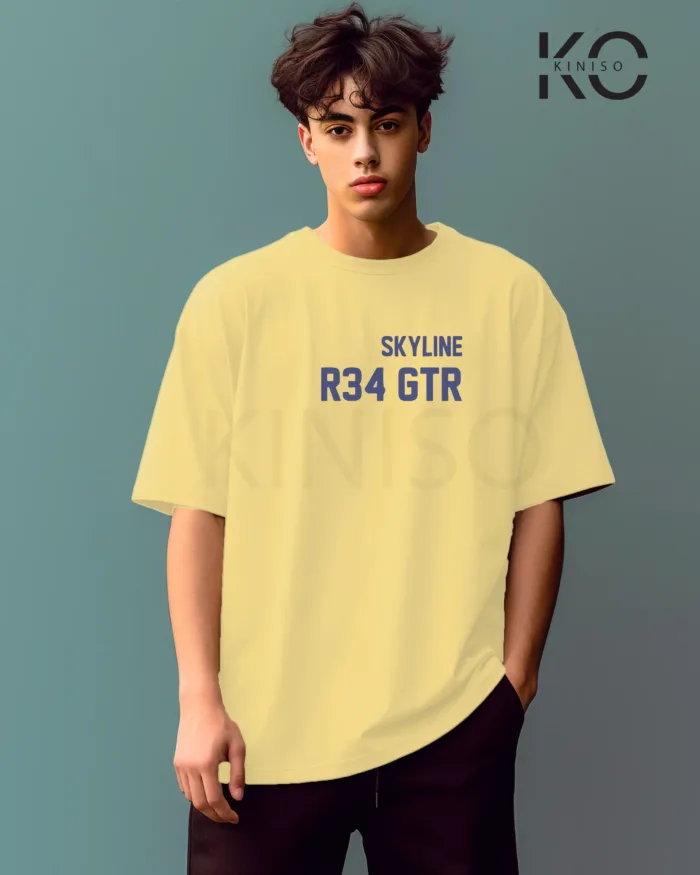 Graphic vehicle t shirts for males with Skyline R34 Design Printed - Image 12