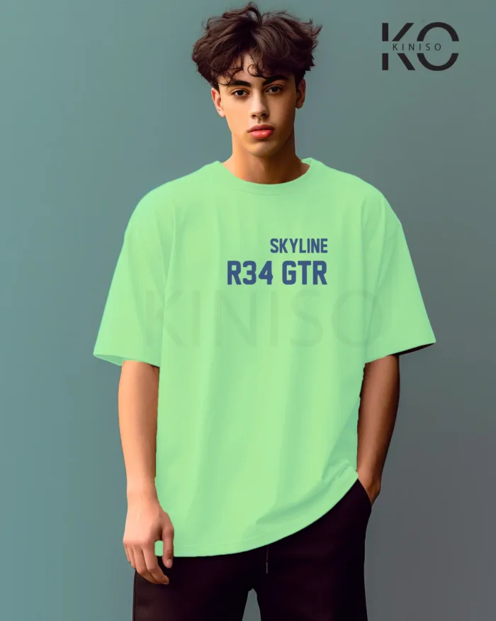 Graphic vehicle t shirts for males with Skyline R34 Design Printed - Image 10