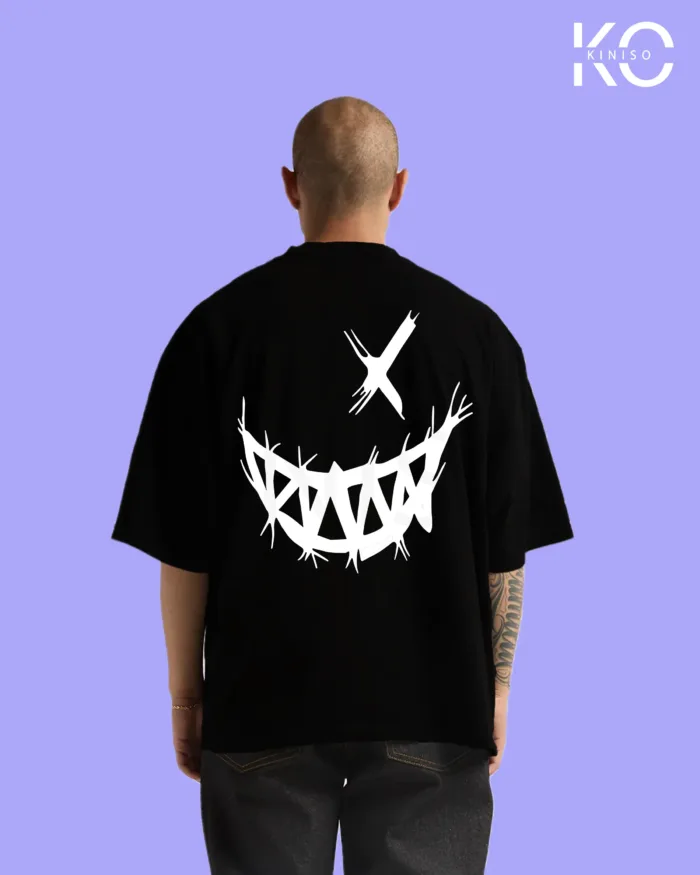 Drop Shoulder Smile Printed Gaffiti Themed T-Shirts for Men - Image 16