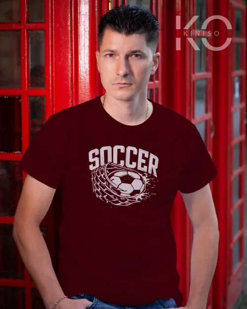 Soccer Ball In Net Maroon 1