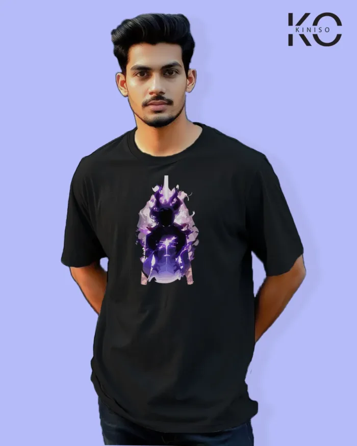 Solo Leveling Inspired "Sung Jin-Woo Purple Shadow" Printed T-Shirts for Anime Lovers in Bangladesh - Image 2