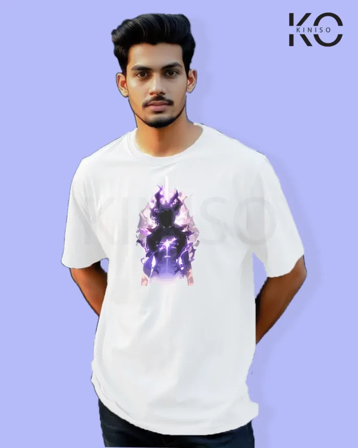 Solo Leveling Inspired "Sung Jin-Woo Purple Shadow" Printed T-Shirts for Anime Lovers in Bangladesh - Image 3