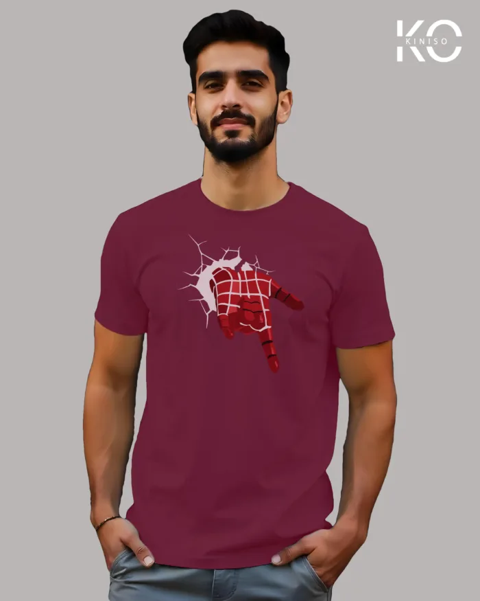 Movie Lovers t shirts with Spiderman Hand Design Printed for men in Bangladesh - Image 4