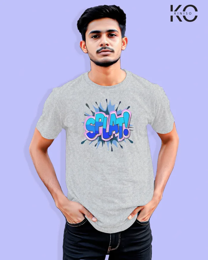 Comic T-shirts - Splat Design Printed - For Men - Image 5