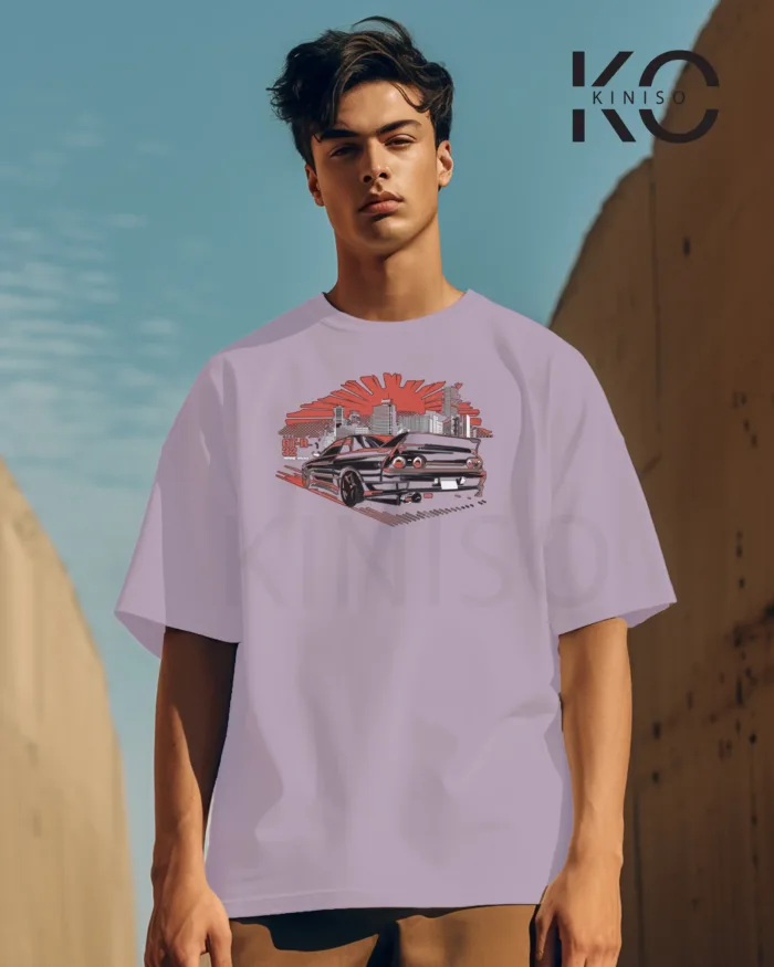 Graphic vehicle t shirt for men with Street Racing Car Tail Design Printed - Image 6
