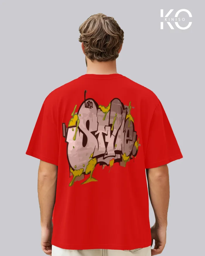 Oversized Graffiti Themed T-Shirt for Men with Style Print - Image 9