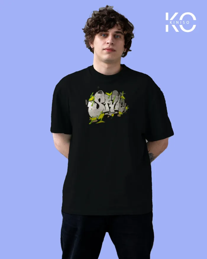 Oversized Graffiti Themed T-Shirt for Men with Style Print - Image 8