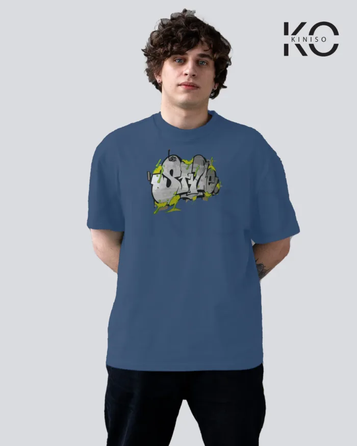 Oversized Graffiti Themed T-Shirt for Men with Style Print - Image 7