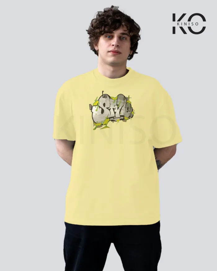Oversized Graffiti Themed T-Shirt for Men with Style Print - Image 5