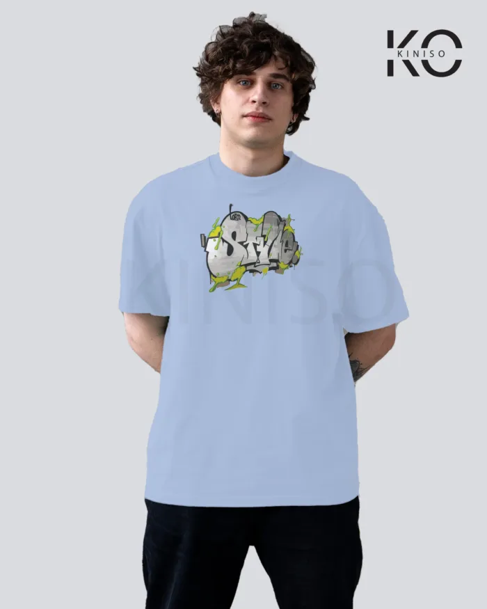 Oversized Graffiti Themed T-Shirt for Men with Style Print - Image 3