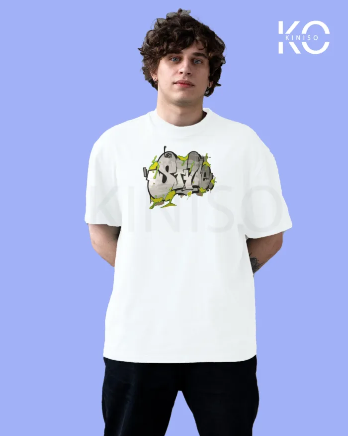 Oversized Graffiti Themed T-Shirt for Men with Style Print