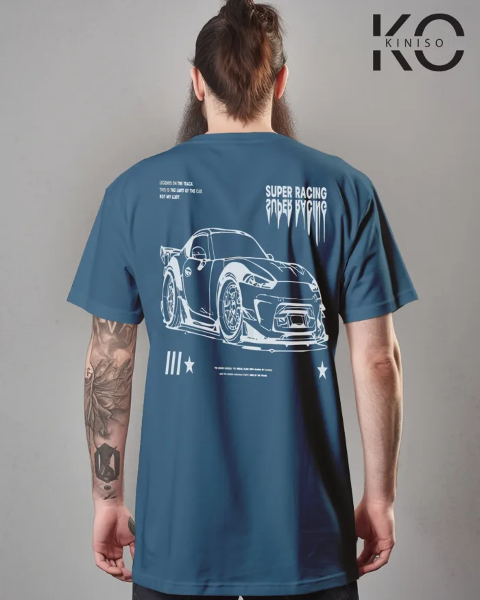 Graphic car racing t shirt for men with Super Racing Car Style Printed - Image 13