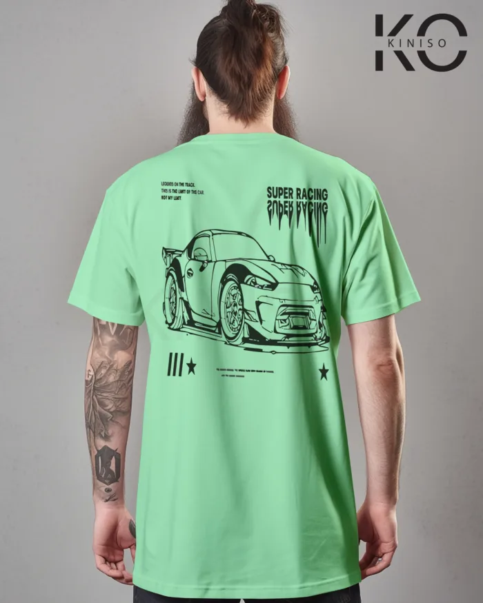Graphic car racing t shirt for men with Super Racing Car Style Printed - Image 3