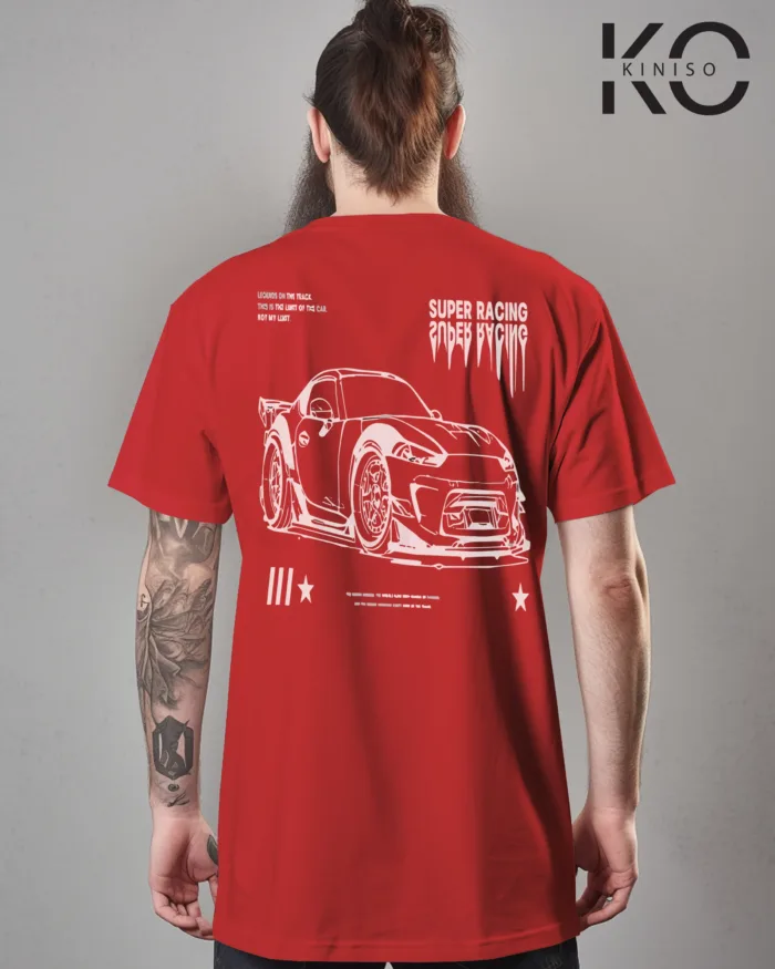Graphic car racing t shirt for men with Super Racing Car Style Printed - Image 11