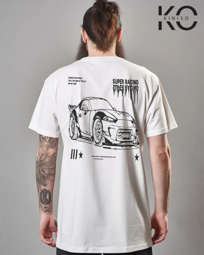 Graphic car racing t shirt for men with Super Racing Car Style Printed - Image 7