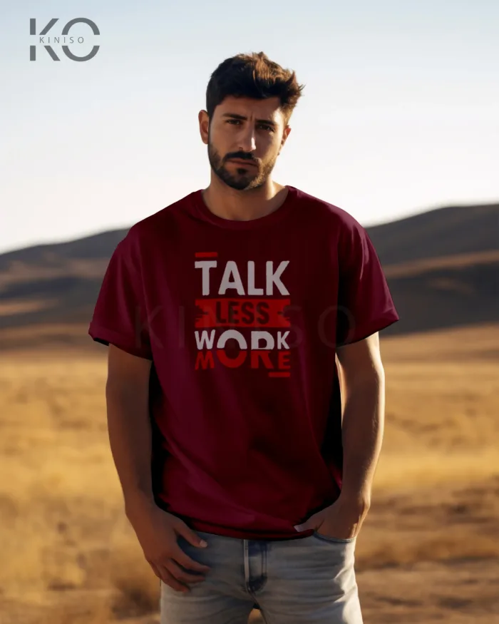 Half Sleeve T-Shirt for Men – Designer – Talk Less Work More - Image 4