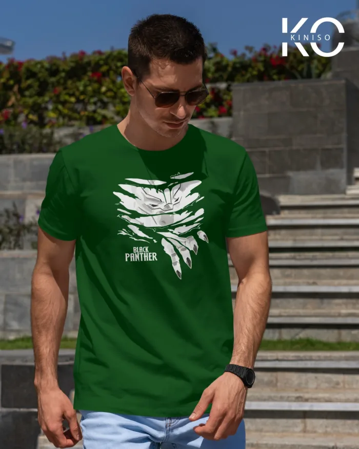 Movie Lovers t shirts with Black Panther Design Printed for men in Bangladesh