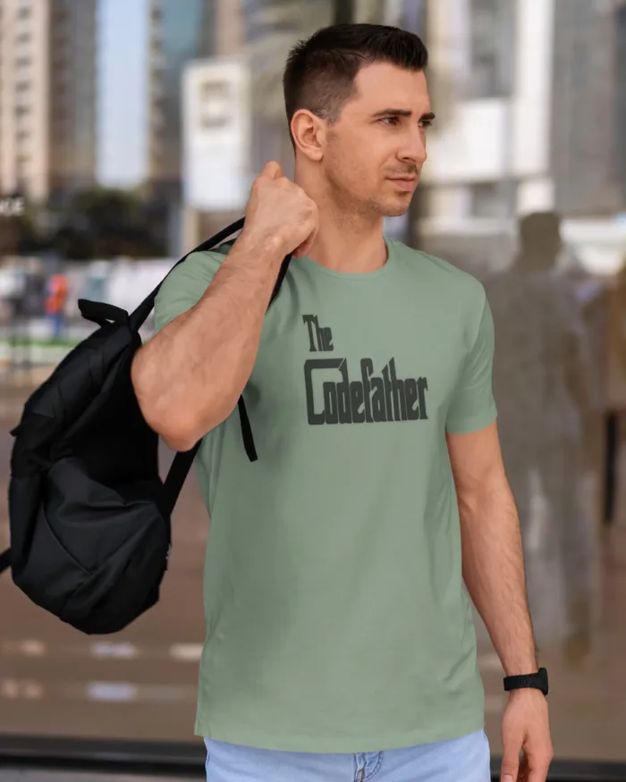 Engineer Tees - The Codefather - Geeky Male's Staff Neck Half Sleeve Tee in Dhaka - Image 5
