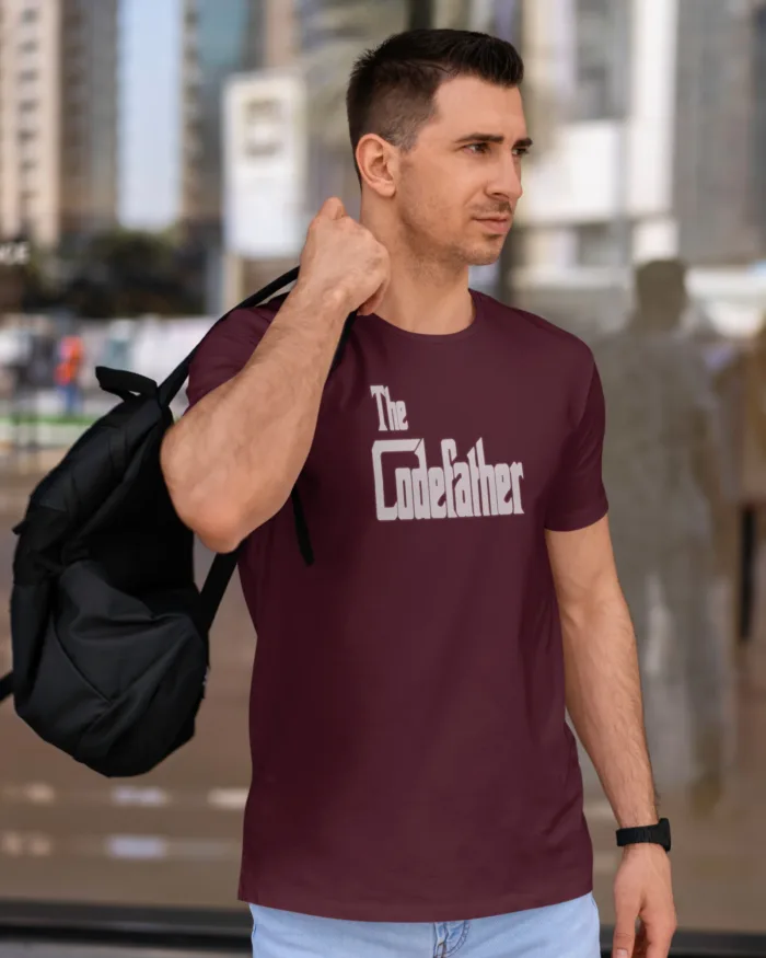 Engineer Tees - The Codefather - Geeky Male's Staff Neck Half Sleeve Tee in Dhaka - Image 3