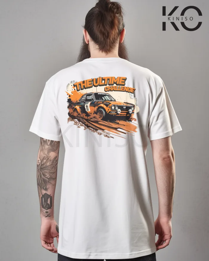 Graphic car t shirt design for males with The Ultimate Challenge Style Printed - Image 3