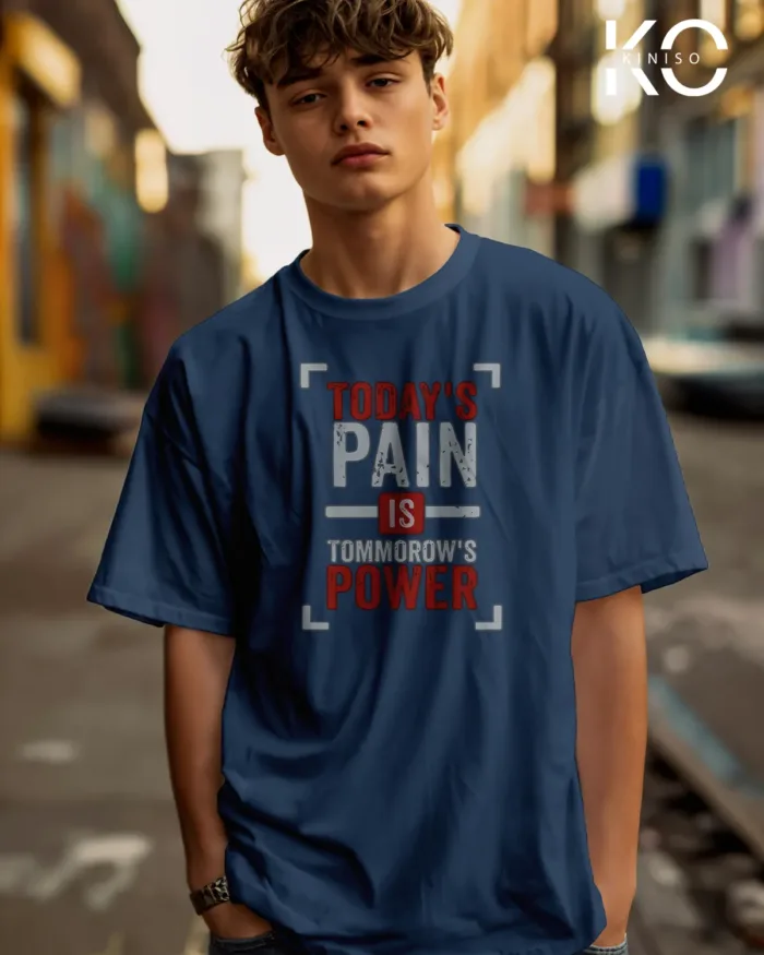 T shirt for gym with Todays pain tomorrows power printed - Image 7