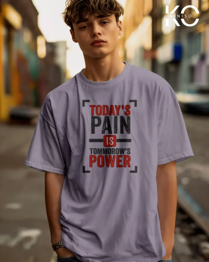 T shirt for gym with Todays pain tomorrows power printed - Image 6