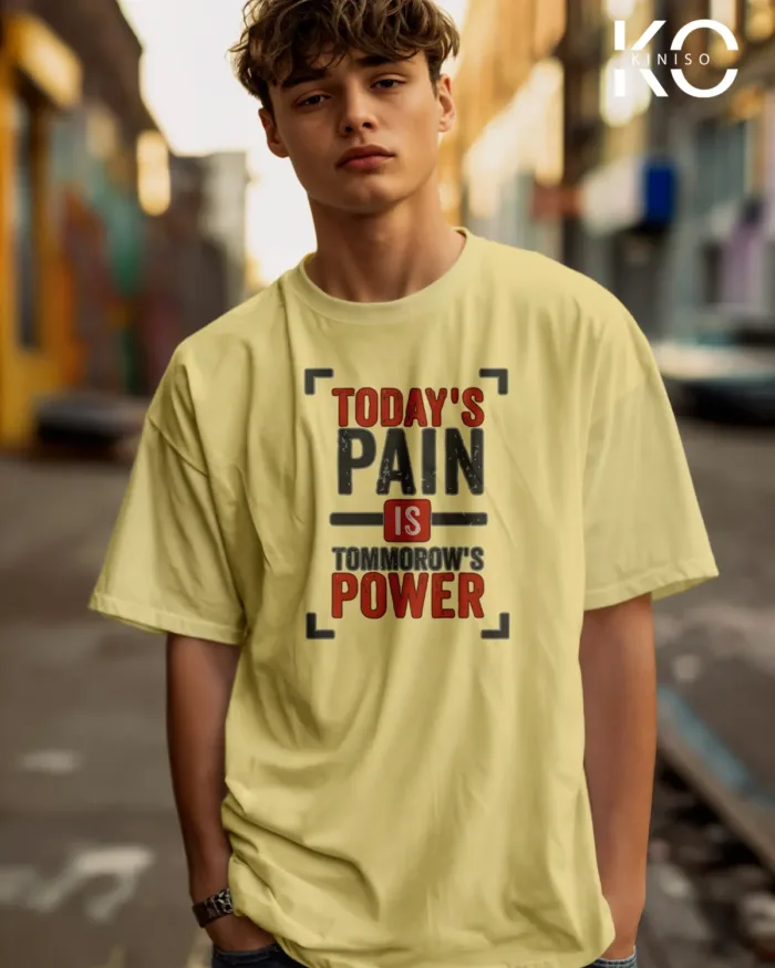 T shirt for gym with Todays pain tomorrows power printed - Image 5
