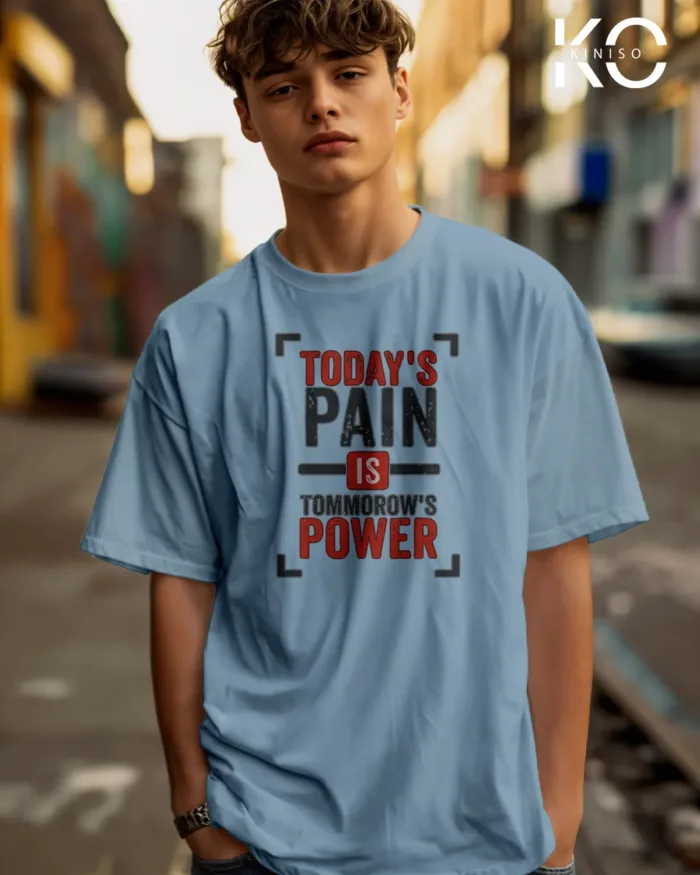 T shirt for gym with Todays pain tomorrows power printed - Image 4