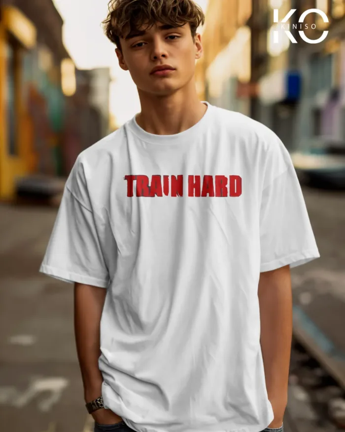 Train hard Printed Gym themed T-Shirt for Men - Image 4