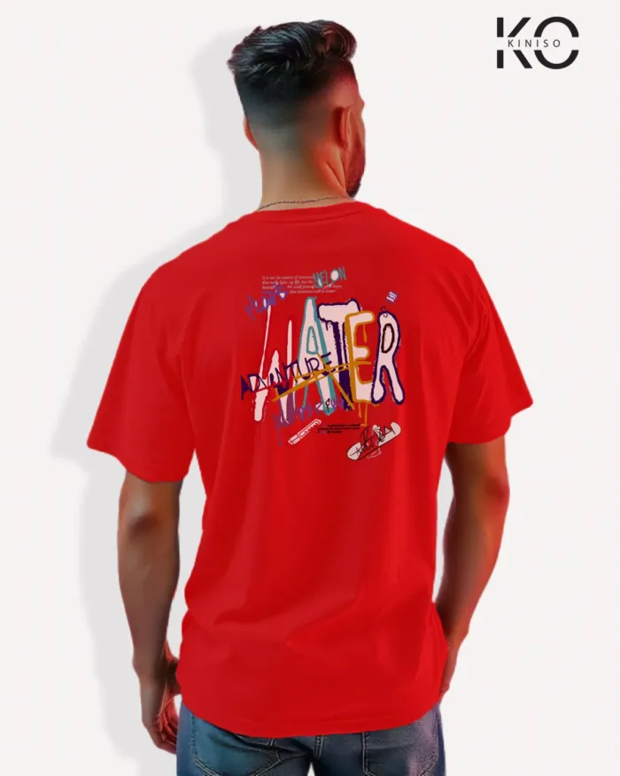 Water Adventure Printed Drop Shoulder Graffiti T-Shirts for Men