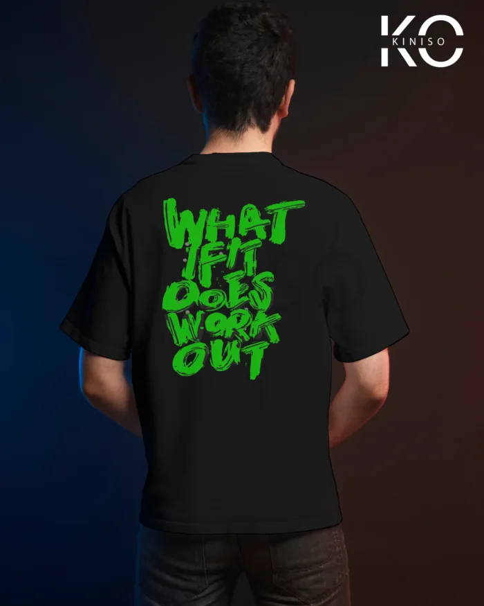 Gym mens t shirts with What if it does work text Design printed - Image 15