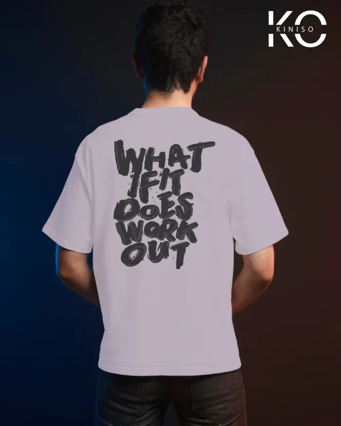 Gym mens t shirts with What if it does work text Design printed - Image 11