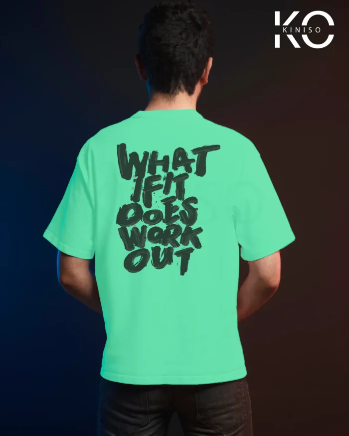 Gym mens t shirts with What if it does work text Design printed - Image 9