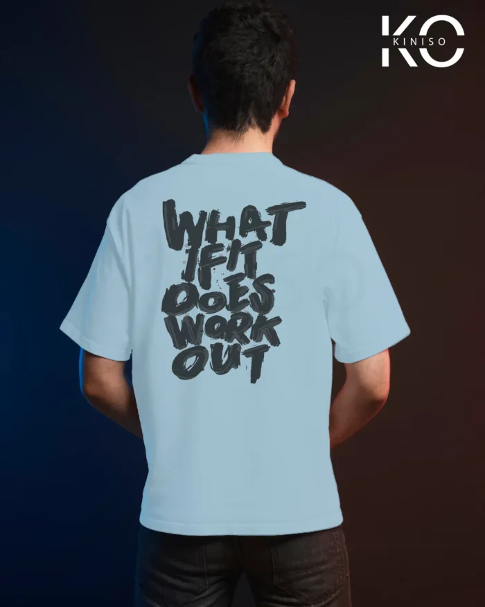 Gym mens t shirts with What if it does work text Design printed - Image 7