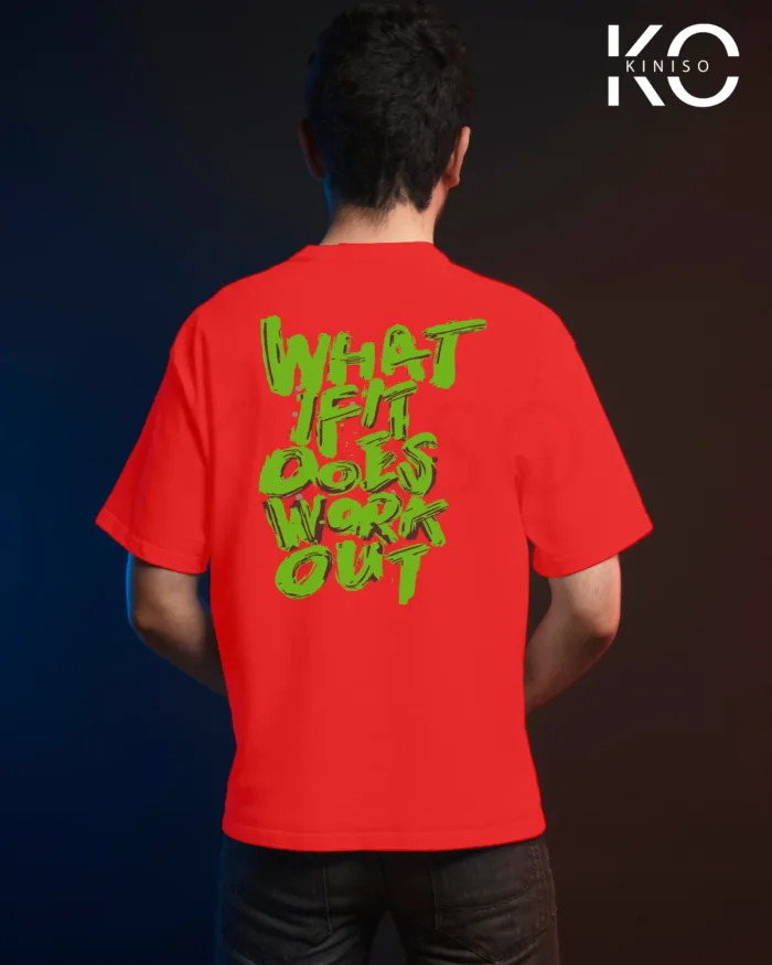 Gym mens t shirts with What if it does work text Design printed - Image 5
