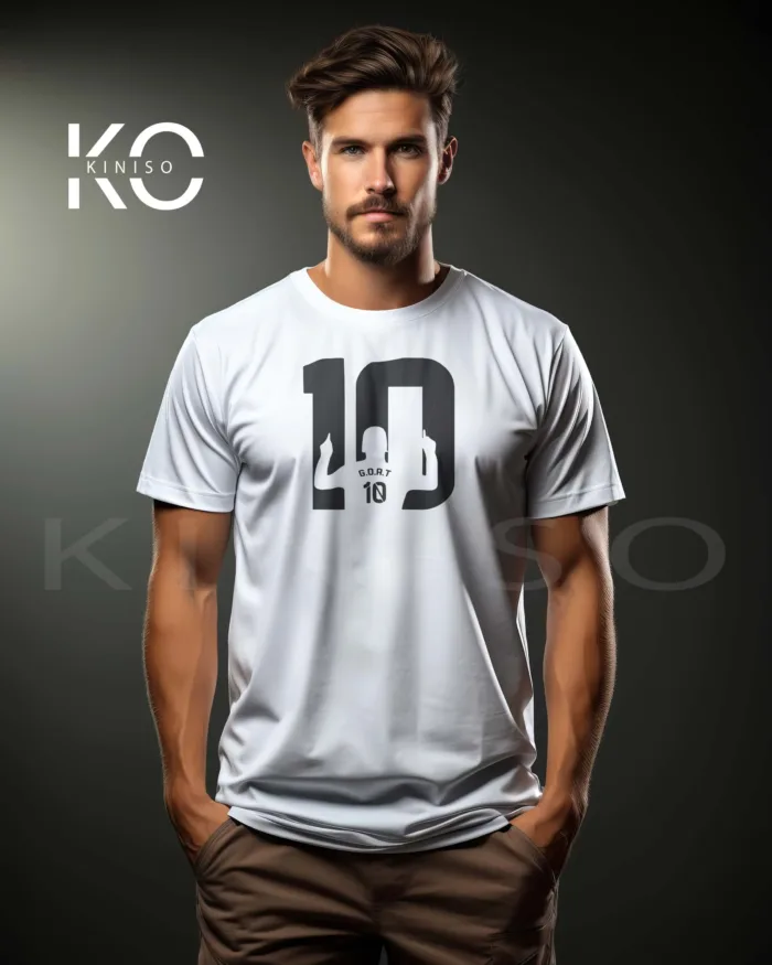 Unique Messi G.O.A.T Design Football T-Shirts For Men - Image 3