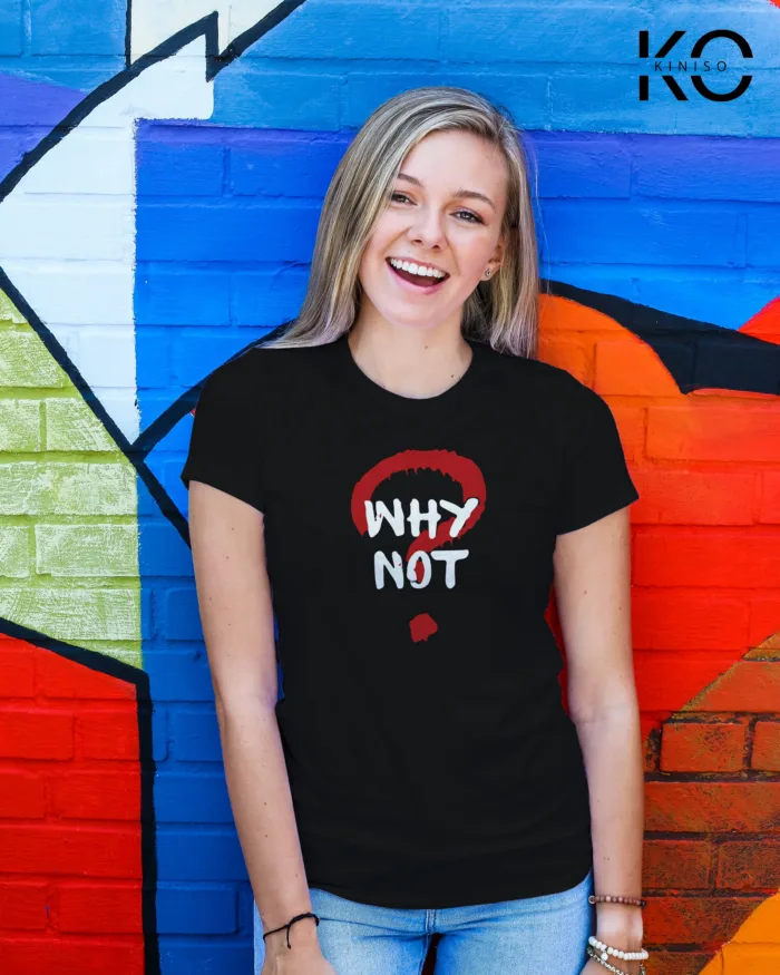Round Neck Half Sleeve T-Shirt for Women – Designer - Why Not - Image 8
