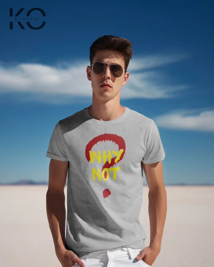 Half Sleeve T-Shirt for Men – Designer – Why Not - Image 6