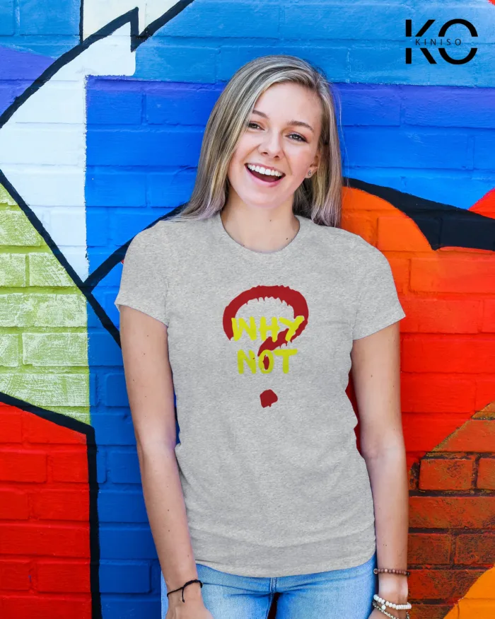 Round Neck Half Sleeve T-Shirt for Women – Designer - Why Not - Image 5
