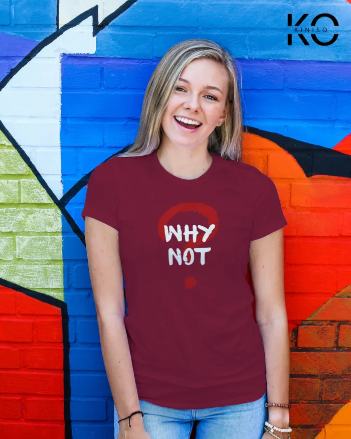 Round Neck Half Sleeve T-Shirt for Women – Designer - Why Not - Image 4
