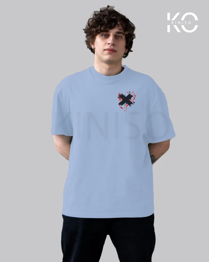 Graffiti Printed T-Shirts with X Cross in Blood for Music Lovers