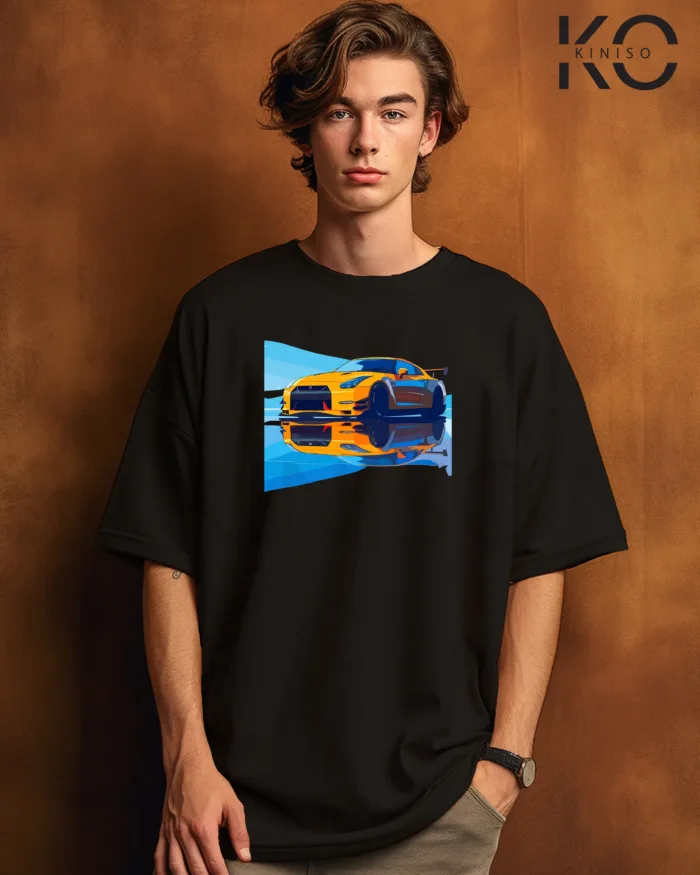 car t shirt design for males with Yellow Car Mirage Style Printed - Image 8
