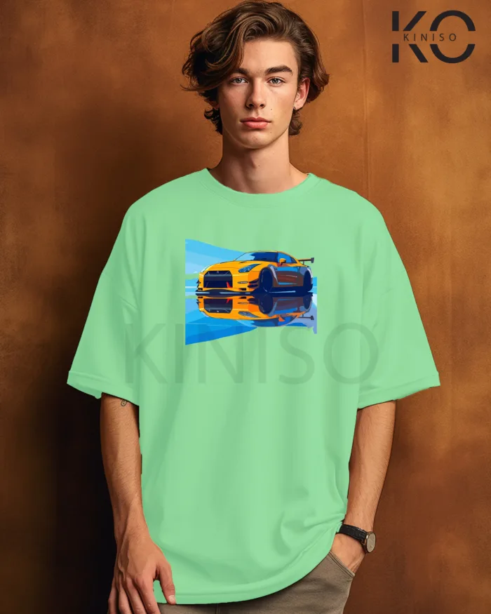 car t shirt design for males with Yellow Car Mirage Style Printed - Image 4