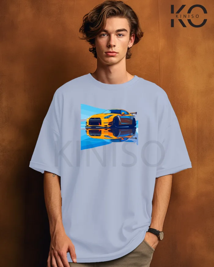 car t shirt design for males with Yellow Car Mirage Style Printed - Image 3