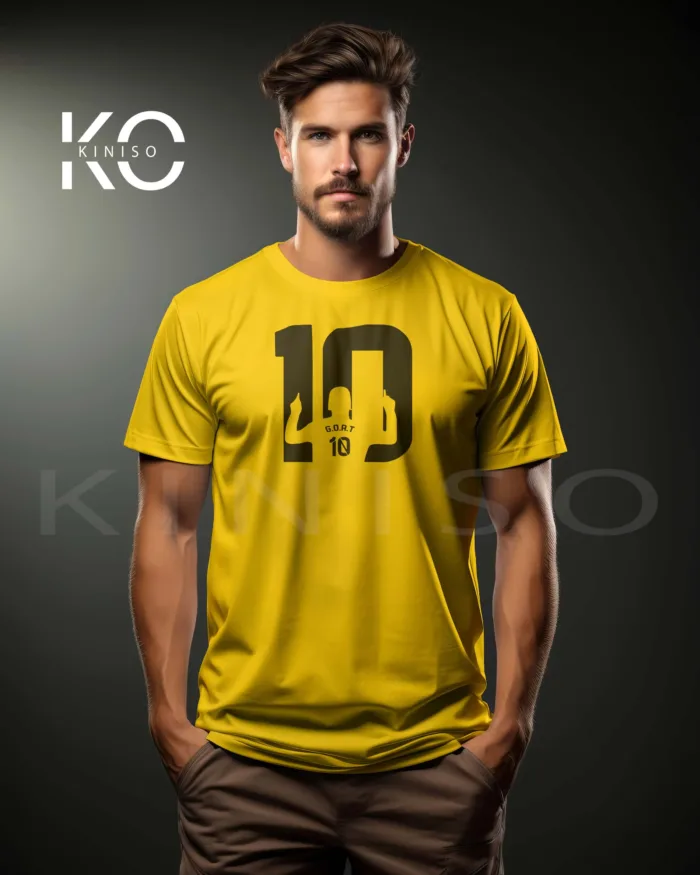 Unique Messi G.O.A.T Design Football T-Shirts For Men - Image 2