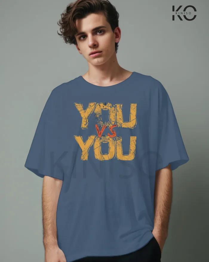 Gym Drop Shoulder T-Shirt for Men With You vs You Design - Image 8