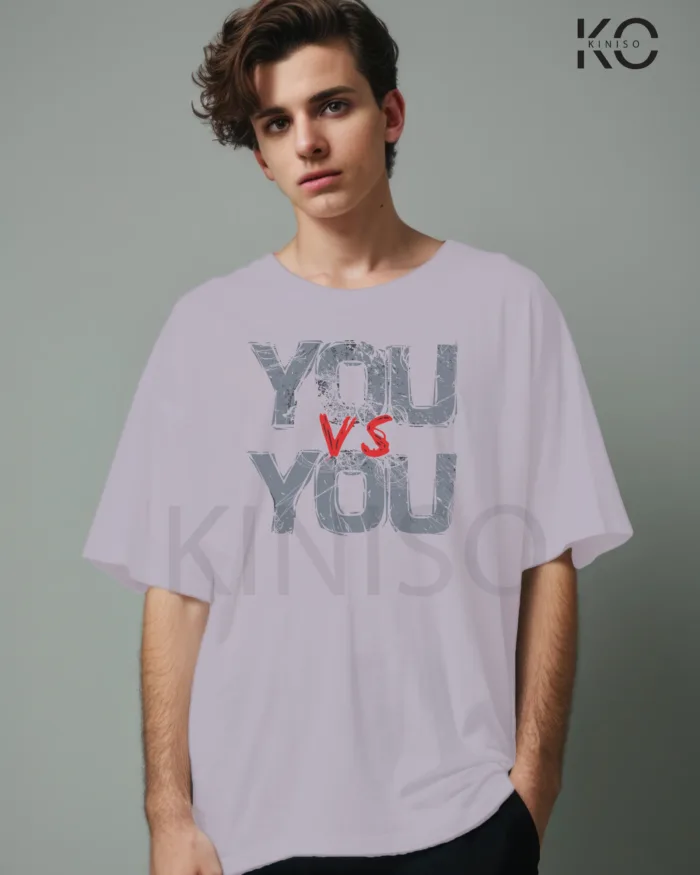 Gym Drop Shoulder T-Shirt for Men With You vs You Design - Image 7