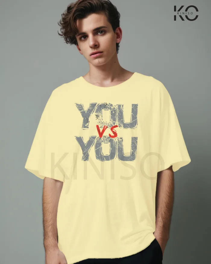 Gym Drop Shoulder T-Shirt for Men With You vs You Design - Image 6